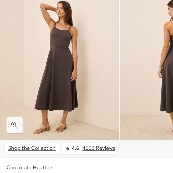 ISO Chocolate Heather Pact Regular Length Fit and Flare Midi Small - Picture 1 of 1